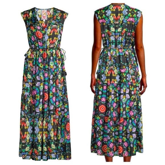 Johnny Was Dresses & Skirts - Johnny Was Ella Natania Silk Tiered Floral Tassel Midi Dress XL